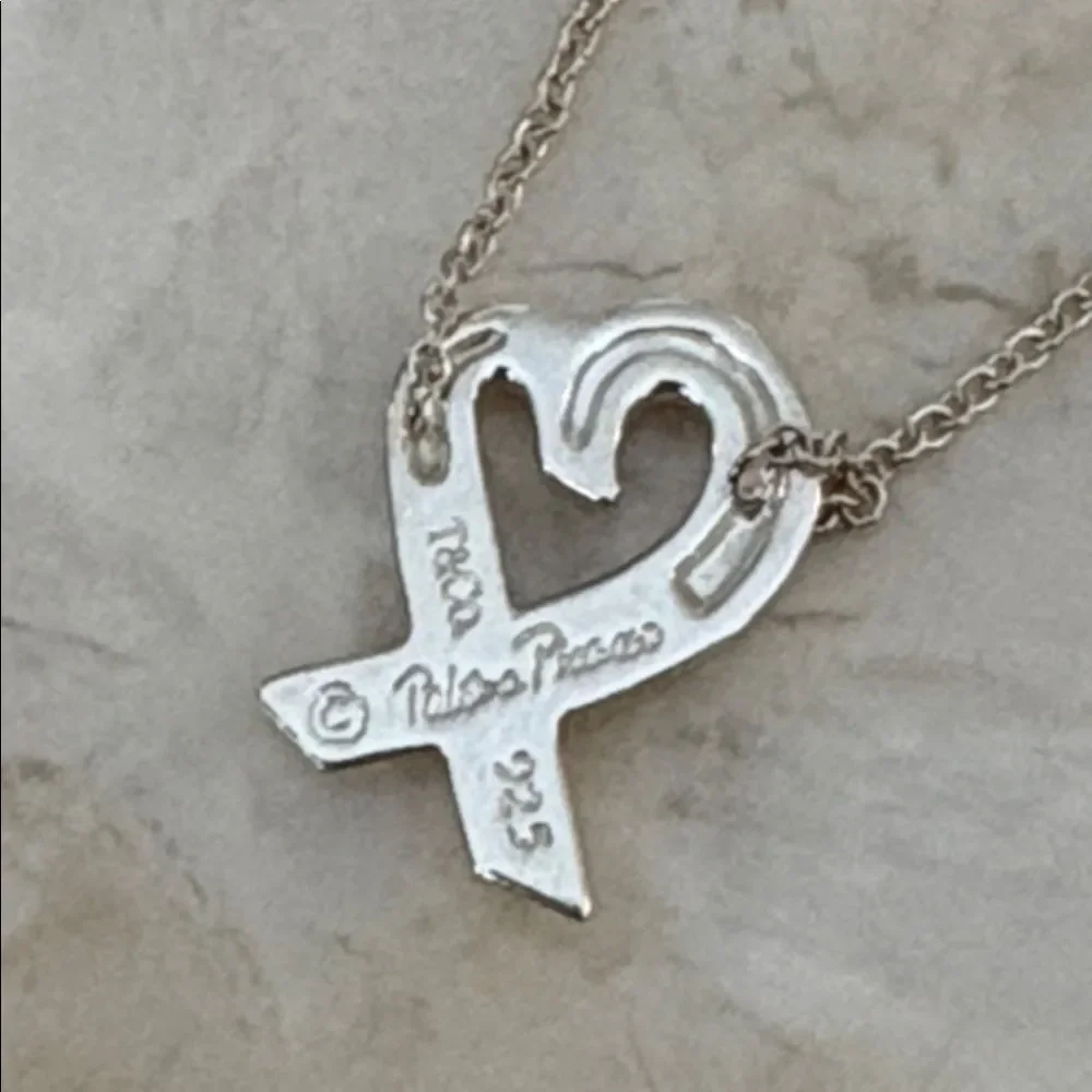 Tiffany & Co. Paloma Picasso Loving Heart Necklace Sterling Silver - Picture 4 of 6